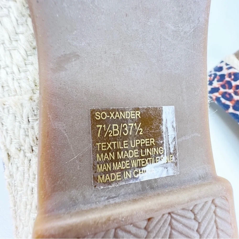Sole Society Shoes “Xander” Leopard Print Espadrille Flats Women’s Size 7.5 New